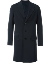 Темно-синее длинное пальто от Neil Barrett