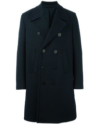 Темно-синее длинное пальто от Neil Barrett