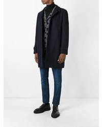 Темно-синее длинное пальто от Hevo