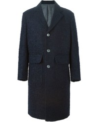 Темно-синее длинное пальто от Officine Generale