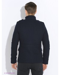 Темно-синее длинное пальто от Oodji