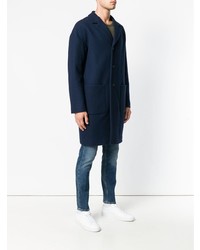 Темно-синее длинное пальто от Mauro Grifoni