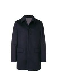 Темно-синее длинное пальто от Paolo Pecora