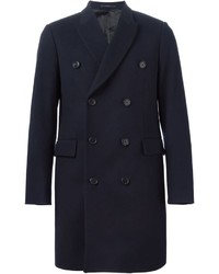 Темно-синее длинное пальто от Paul Smith