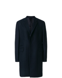 Темно-синее длинное пальто от Prada