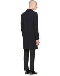 Темно-синее длинное пальто от Paul Smith