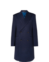 Темно-синее длинное пальто от Richard James