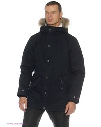 Темно-синее длинное пальто от Rukka