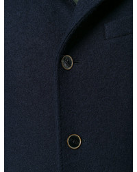 Темно-синее длинное пальто от Fay