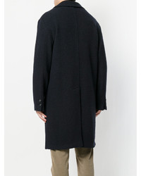 Темно-синее длинное пальто от Massimo Alba
