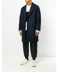 Темно-синее длинное пальто от Marni