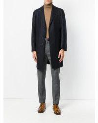 Темно-синее длинное пальто от Canali