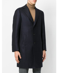 Темно-синее длинное пальто от Canali