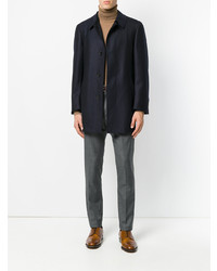 Темно-синее длинное пальто от Canali