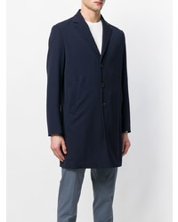 Темно-синее длинное пальто от Caruso