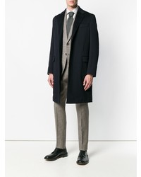 Темно-синее длинное пальто от Caruso
