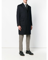 Темно-синее длинное пальто от Caruso