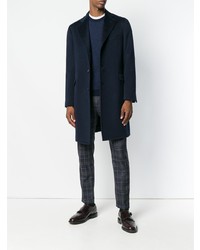 Темно-синее длинное пальто от Boglioli