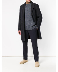 Темно-синее длинное пальто от Etro