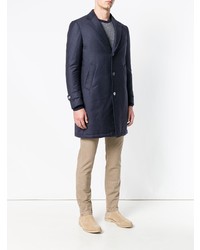 Темно-синее длинное пальто от Tombolini