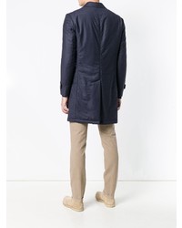 Темно-синее длинное пальто от Tombolini