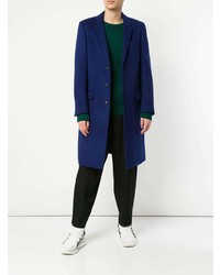 Темно-синее длинное пальто от Loveless