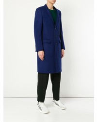 Темно-синее длинное пальто от Loveless