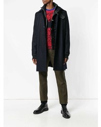 Темно-синее длинное пальто от Sacai