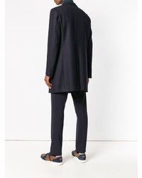 Темно-синее длинное пальто от Corneliani