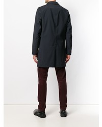 Темно-синее длинное пальто от Dell'oglio