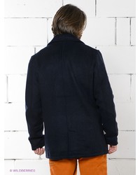 Темно-синее длинное пальто от Solid