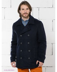 Темно-синее длинное пальто от Solid
