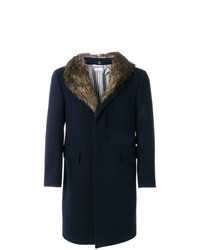 Темно-синее длинное пальто от Thom Browne