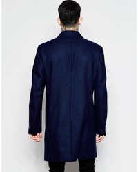 Темно-синее длинное пальто от Sisley