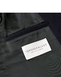 Темно-синее длинное пальто от TOMORROWLAND