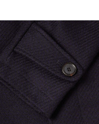 Темно-синее длинное пальто от Oliver Spencer