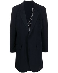 Темно-синее длинное пальто от Yohji Yamamoto