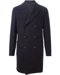 Темно-синее длинное пальто