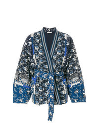 Темно-синее кимоно с принтом