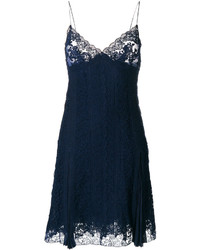Темно-синее кружевное платье-комбинация от Ermanno Scervino