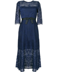 Темно-синее кружевное платье-миди от Goat