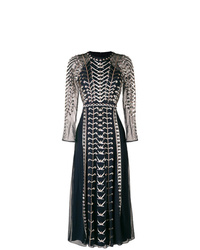 Темно-синее кружевное платье-миди от Temperley London