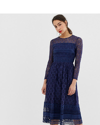 Темно-синее кружевное платье с пышной юбкой от Asos Tall