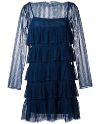 Темно-синее кружевное платье от Twin-Set