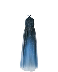 Темно-синее омбре вечернее платье от Marchesa Notte