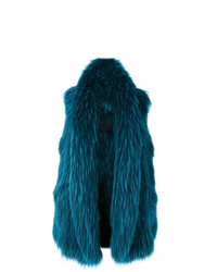 Темно-синее пальто без рукавов от Liska