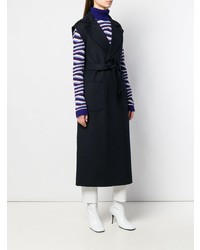 Темно-синее пальто без рукавов от Max Mara Studio