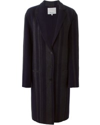 Женское темно-синее пальто в вертикальную полоску от 3.1 Phillip Lim