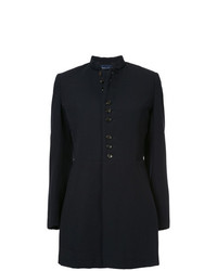 Женское темно-синее пальто в вертикальную полоску от Comme Des Garçons Vintage