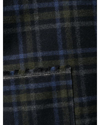 Женское темно-синее пальто в клетку от Semi-Couture